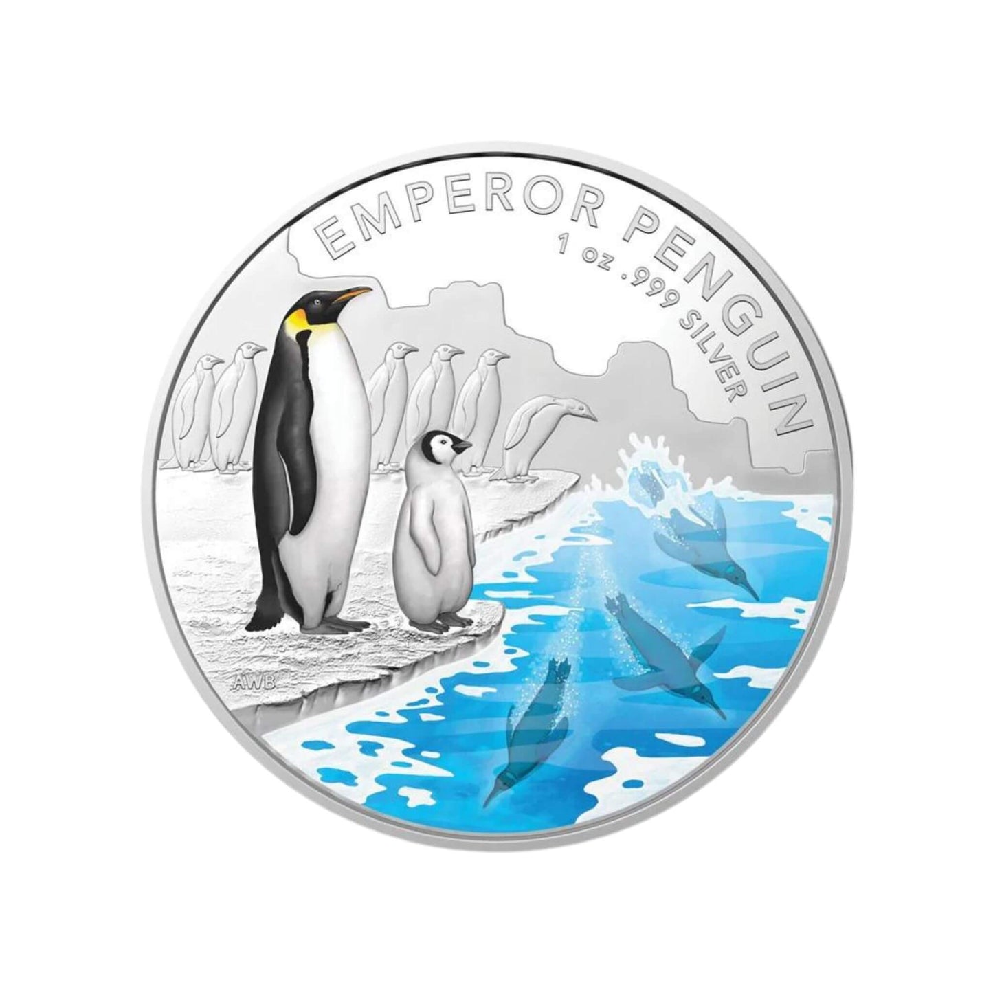 Emperor Penguin $5 1oz Coloured Silver Proof Coin