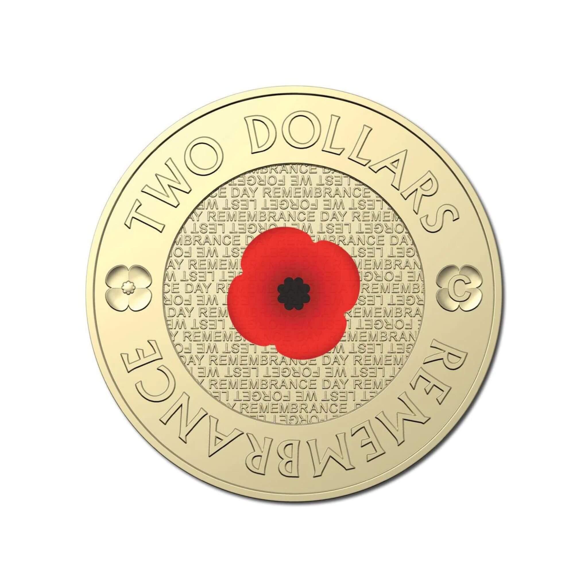 $2 2022 Remembrance Day Red Poppy 'C' Mintmark UNC – COINSUPLY